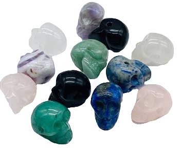 #12mm Skull various stones (set of 12)# - ## at Solace GemWorks