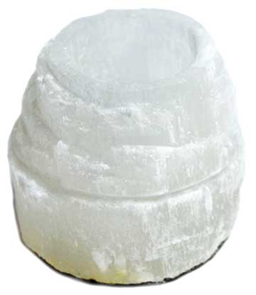 #2 1/2" Selenite Iceberg tealight holder# - ## at Solace GemWorks