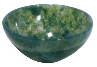 #2" Green Moss Agate Devotional Bowl# - ## at Solace GemWorks