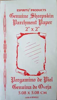 #2" x 2" Sheep Skin parchment paper# - ## at Solace GemWorks