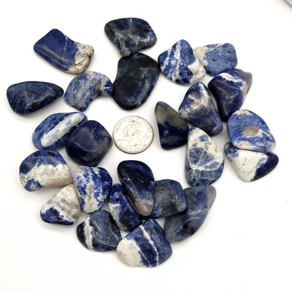 Sodalite Tumbled Stones - Bulk Wholesale choose: 1lb, 3lbs or 5lbs
