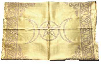 #21" x 21" Gold Triple Moon altar cloth# - ## at Solace GemWorks