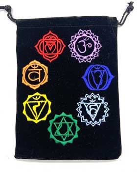 #5"x 7" Chakra Black velveteen bag (set of 10)# - ## at Solace GemWorks