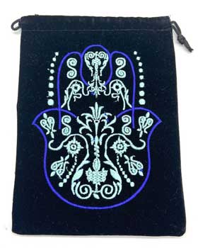 #5"x 7" Fatima Hand Black velveteen bag (set of 10)# - ## at Solace GemWorks