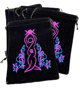 #5"x 7" Goddess Black velveteen bag (set of 10)# - ## at Solace GemWorks