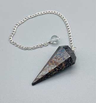 #6 - sided Hematite pendulum# - ## at Solace GemWorks