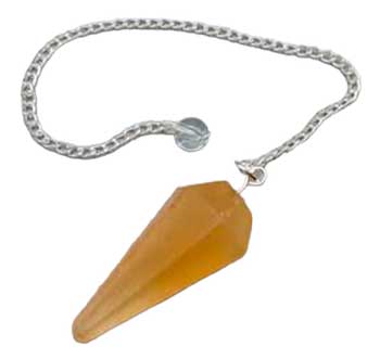 #6 - sided Orange Selenite pendulum# - ## at Solace GemWorks