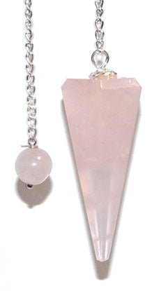 #6 - sided Rose Quartz pendulum# - ## at Solace GemWorks