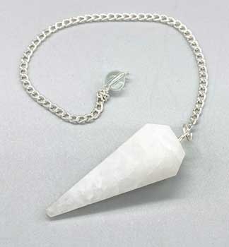 #6 - sided White Quartz pendulum# - ## at Solace GemWorks