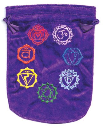 #6"x 8" 7 Chakra Purple velveteen bag# - ## at Solace GemWorks