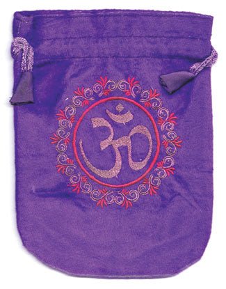 #6"x 8" Om Purple velveteen bag# - ## at Solace GemWorks