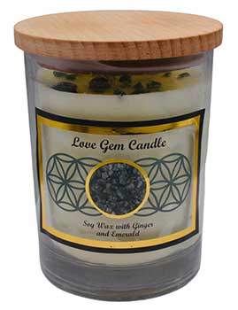 Love gem stone soy candle