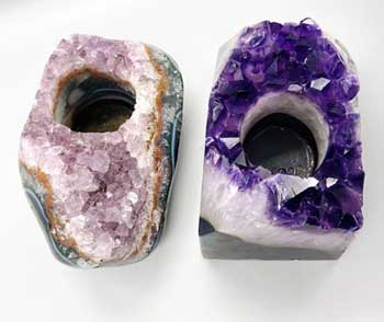 Amethyst tealight holder 4 -7"