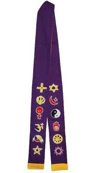 Interfaith Minister's Stole purple/ gold