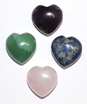 15mm Heart Beads various stones (set of 12)