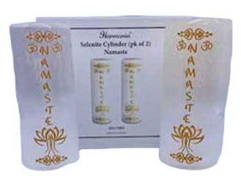 Namaste Selenite harmonizer (4" tall)(set of 2)