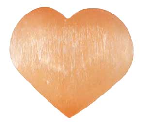 Orange Selenite Heart 2.75"