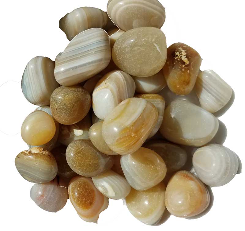Banded Agate Tumbled Stones - Bulk Wholesale choose: 1lb, 3lbs or 5lbs