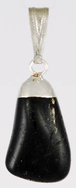 Black Tourmaline tumbled pendant
