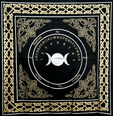 Triple Moon Pendulum/ Ouija altar cloth 24"x24"