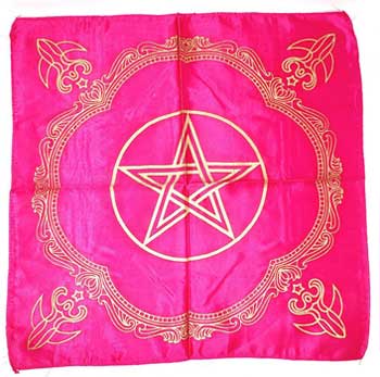 21" x 21" Pink Goddess of Earth Pentagram altar cloth