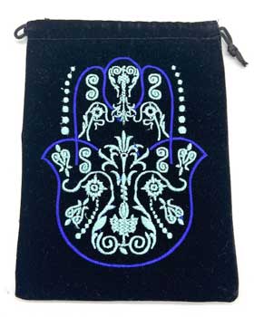 5"x 7" Fatima Hand Black velveteen bag (set of 10)
