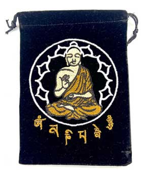 5"x 7" Buddha Black velveteen bag (set of 10)