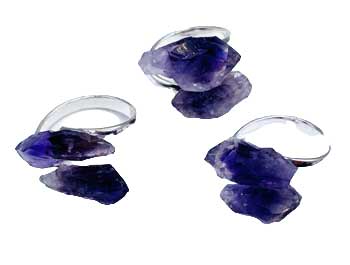 #Adjustable Amethyst rings (set of 3)# - ## at Solace GemWorks