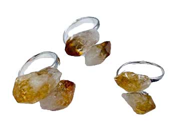 #Adjustable Citrine rings (set of 3)# - ## at Solace GemWorks