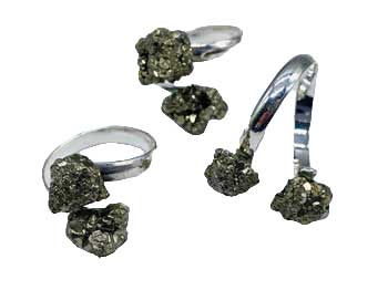 #Adjustable Pyrite rings# - ## at Solace GemWorks