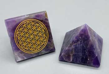 #Amethyst Flower of Life Pyramid 25 - 30mm# - ## at Solace GemWorks