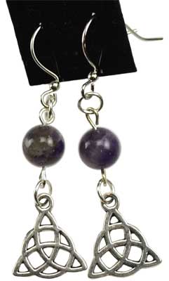 #Amethyst Triquetra earrings# - ## at Solace GemWorks