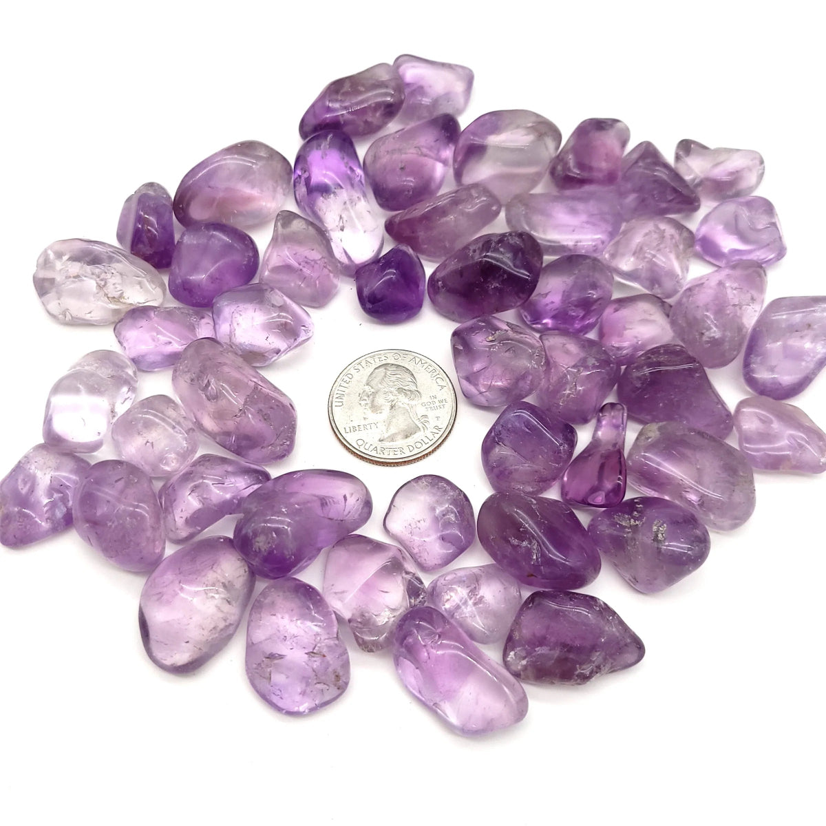 #Amethyst Tumbled Stones - Bulk Wholesale choose: 1lb, 3lbs or 5lbs# - ## at Solace GemWorks