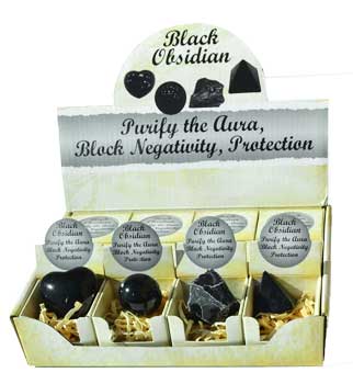 #Black Obsidian gift box (set of 12)# - ## at Solace GemWorks