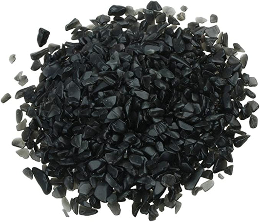 #Black Obsidian Tumbled Chips - Bulk Wholesale choose: 1lb or 3lb# - ## at Solace GemWorks