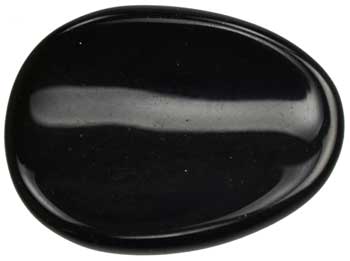 #Black Obsidian worry stone# - ## at Solace GemWorks