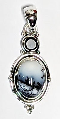 #Black Onyx, Dendritic Opal pendant# - ## at Solace GemWorks