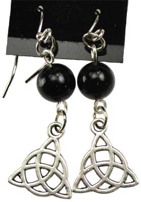 #Black Onyx Triquetra earrings# - ## at Solace GemWorks