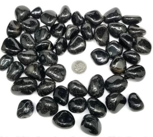 #Black Onyx Tumbled Stones - Bulk Wholesale choose: 1lb, 3lbs or 5lbs# - ## at Solace GemWorks