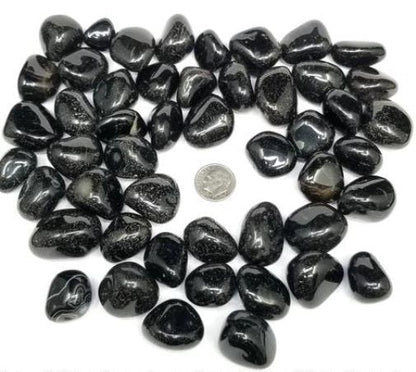 #Black Onyx Tumbled Stones - Singles - choose: 1, 3, 5, or 10 Stones# - ## at Solace GemWorks