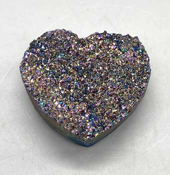 #Black Rainbow druse heart (.6lb)# - ## at Solace GemWorks