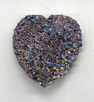 #Black Rainbow druse heart (.8lb)# - ## at Solace GemWorks