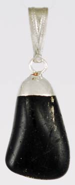 #Black Tourmaline tumbled pendant# - ## at Solace GemWorks