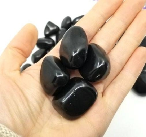 #Black Tourmaline Tumbled Stones - Bulk Wholesale choose: 1lb, 3lbs or 5lbs# - ## at Solace GemWorks