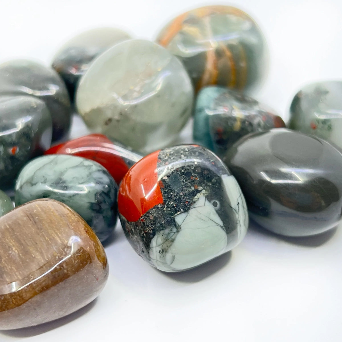 #Bloodstone Tumbled Stones - Bulk Wholesale choose: 1lb, 3lbs or 5lbs# - ## at Solace GemWorks