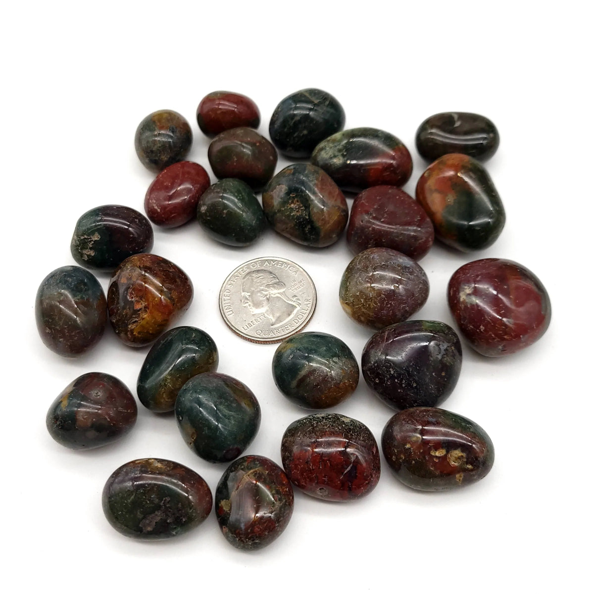 #Bloodstone Tumbled Stones - Bulk Wholesale choose: 1lb, 3lbs or 5lbs# - ## at Solace GemWorks