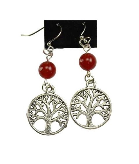 #Carnelian Tree of Life earrings# - ## at Solace GemWorks