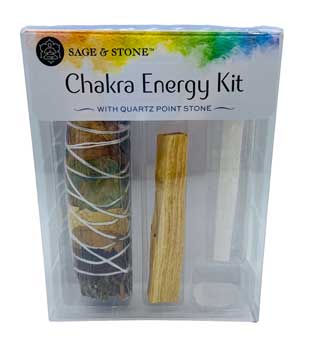 #Chakra Energy kit (sage, Palo Santo, Selenite & Quartz)# - ## at Solace GemWorks