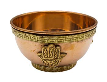 #Copper Fatima Hand offering bowl (3")# - ## at Solace GemWorks