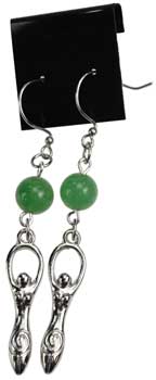 #Green Aventurine Goddess earrings# - ## at Solace GemWorks